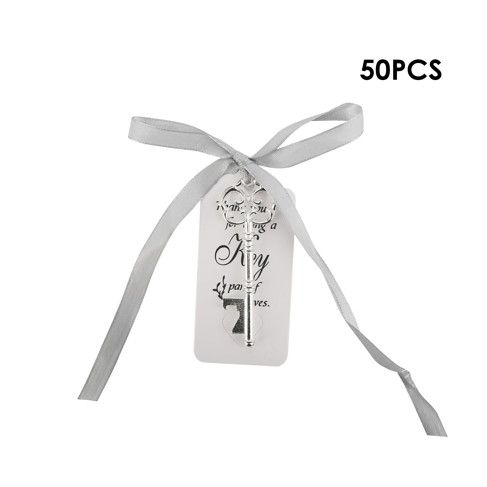 

50pcs Key Bottle Openers Wedding Favours Vintage Key Bottle Opener With Gift Tags Ribbon Wedding Table Decoration