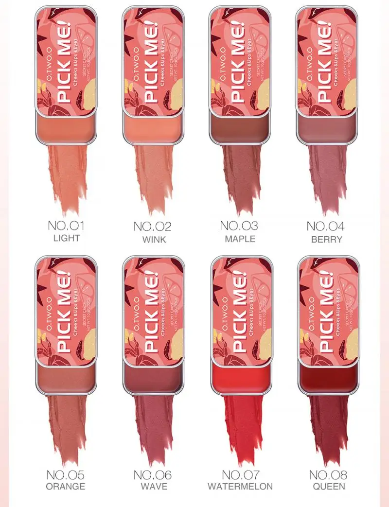 Губная помада O.TW O.O тени для век румяна многофункциональная палитра монохромные