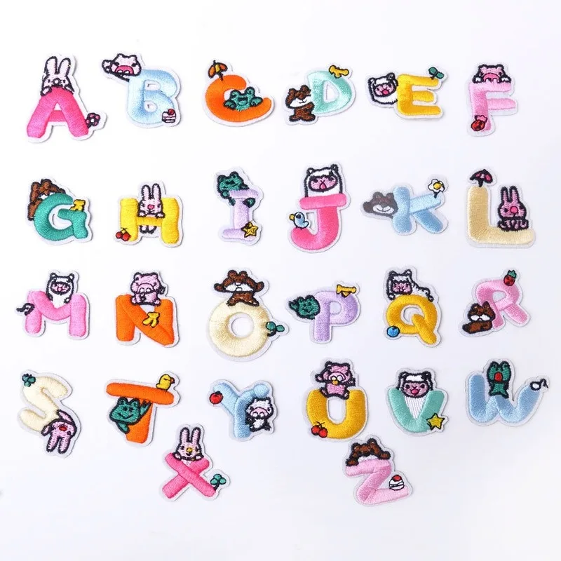 

50pcs/lot English Alphabet Embroidery Patches Letters Clothing Decoration Accessories Diy Iron Heat Transfer Applique Clothes
