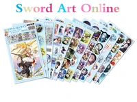 12 pcsset sword art online small wall sticker anime comics around stickers gift