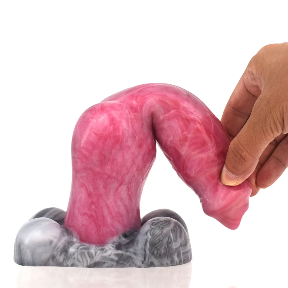 GEEBA Animal Dildo Huge Thick Dog Soft Silicone Penis Big Dick Anal Sex Toys Butt Fantasy Massage For Men Women |