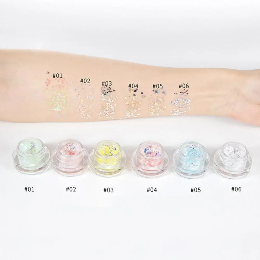 Крем-паста с блестками для лица и тела блестящий Хайлайтер кожи вокруг глаз