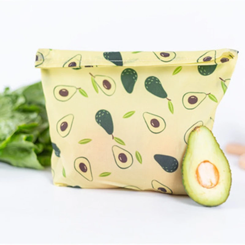 

Kitchen Food Storage Bag Environment Cloth Reusable Natural Beeswax Keeping Bag Food Packaging Fruit Storage Bag