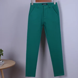 Брюки-карандаш женские в уличном стиле, Костюмные повседневные Прямые Штаны, размера плюс, 4XL с высокой талией, эластичные штаны, на осень