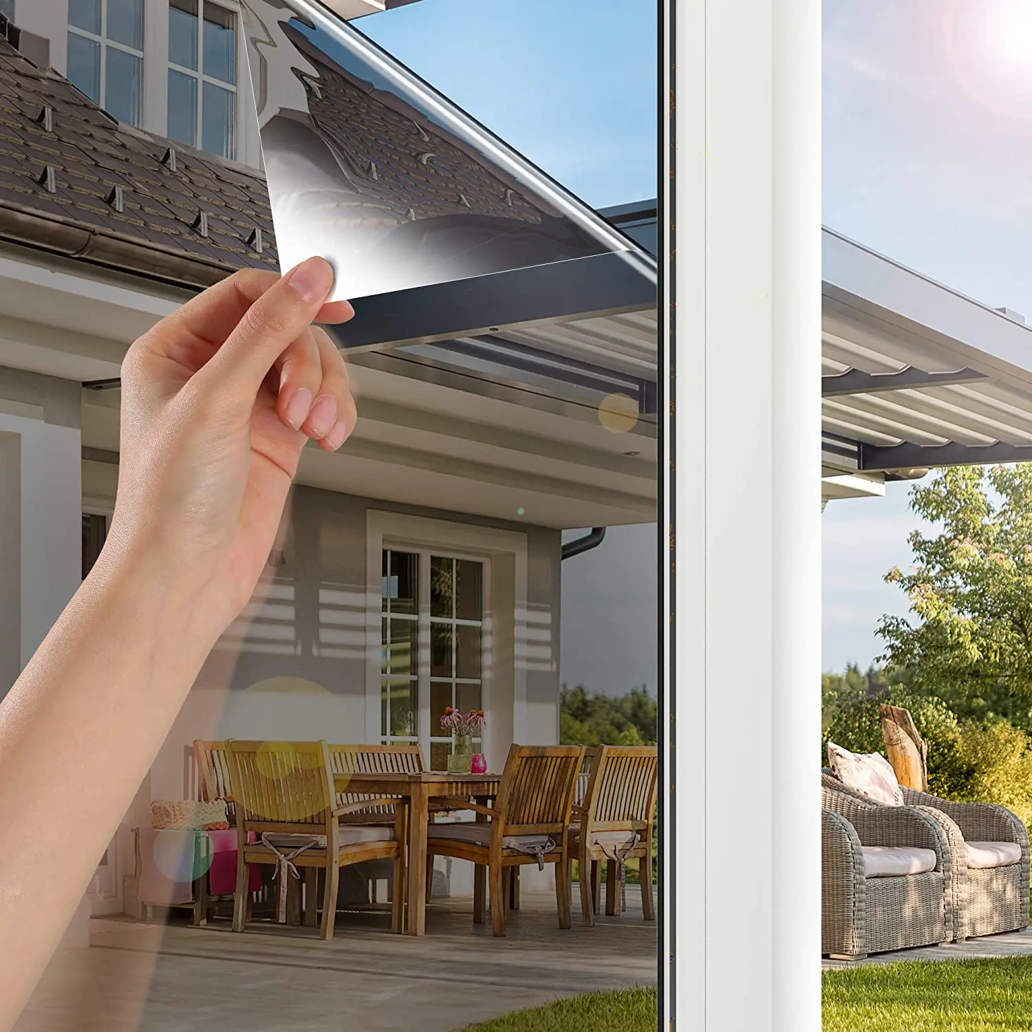

Stained Anti Look Glass Sticker Privacy Decorative Window Tint for Home Office Insulation Blocking Light Window Film Blackout