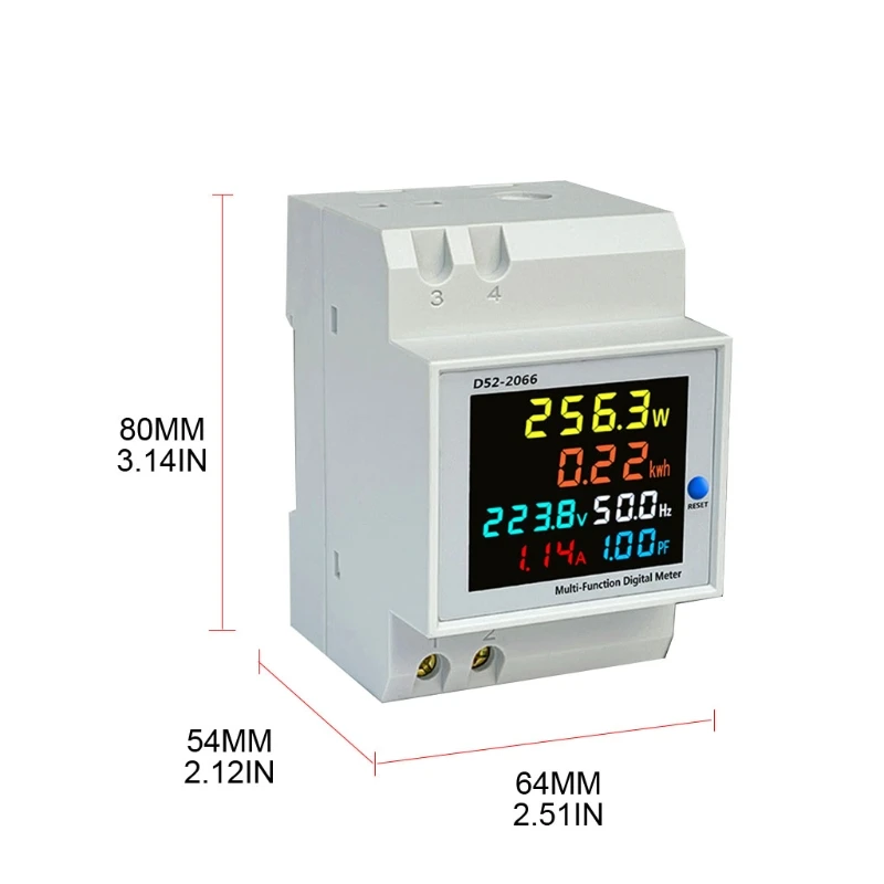 

Power Meter Voltmeter Ammeter Multi-Functional Digital Din Rail Power Factor Voltage Current Power Tester Multimeter