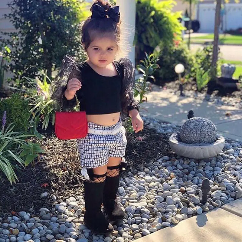

2PCS Toddler Baby Girl Fashion Outfits T shirt tops + Shorts kids Clothes Set