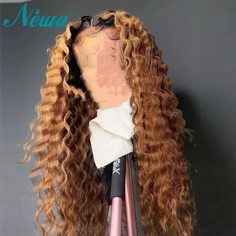 

Newa 13x6 Ombre Lace Front Wig Glueless Lace Front Human Hair Wigs 4x4 Deep Wave Closure Wig Brazilian Hair 13x4 Frontal Wigs