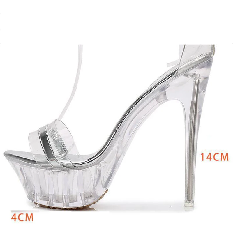 Стекло женские туфли на платформе высоком каблуке Пикантная женская летняя