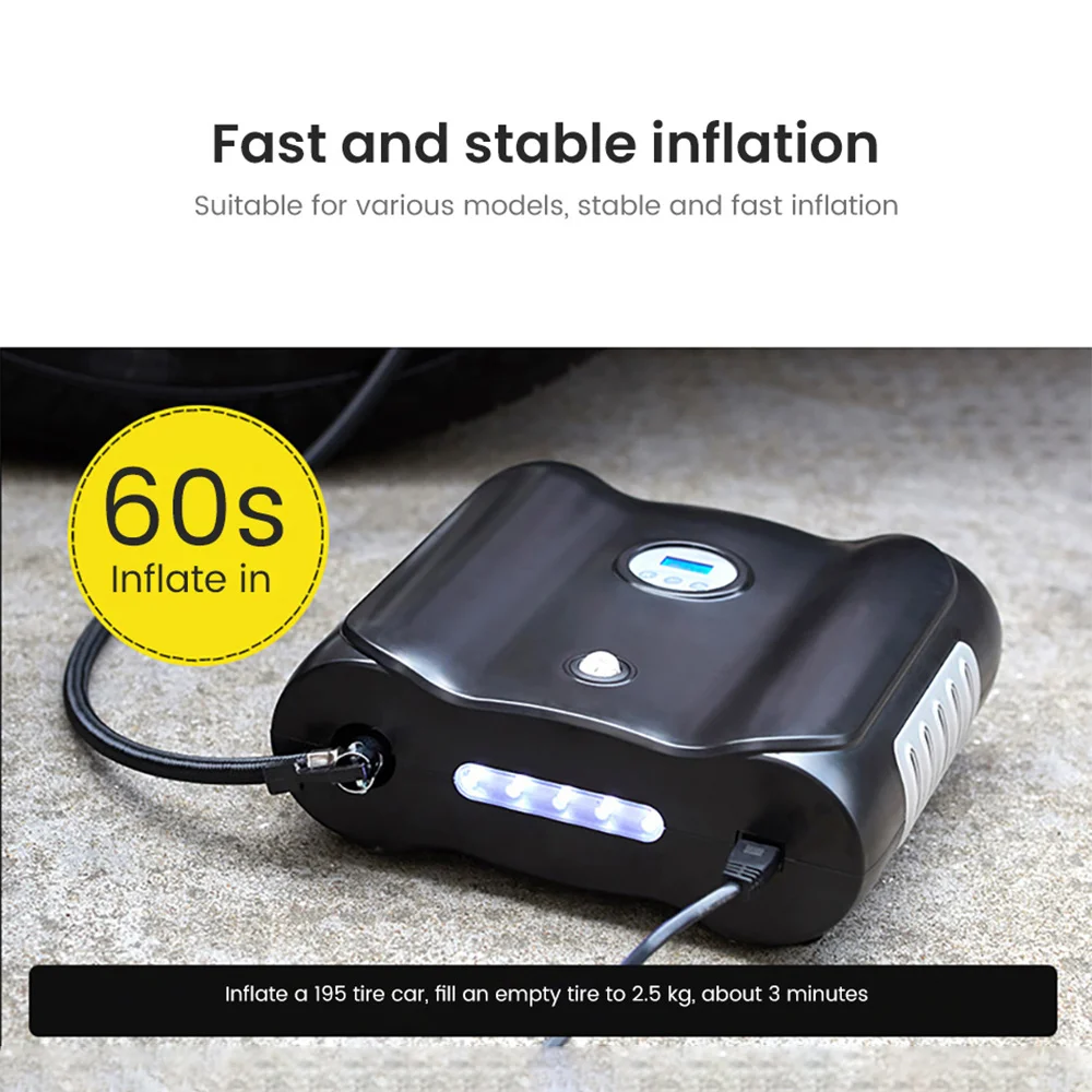 Цифровой насос для шин AOSHIKE автомобильный портативный компрессор 12 В 150PSI
