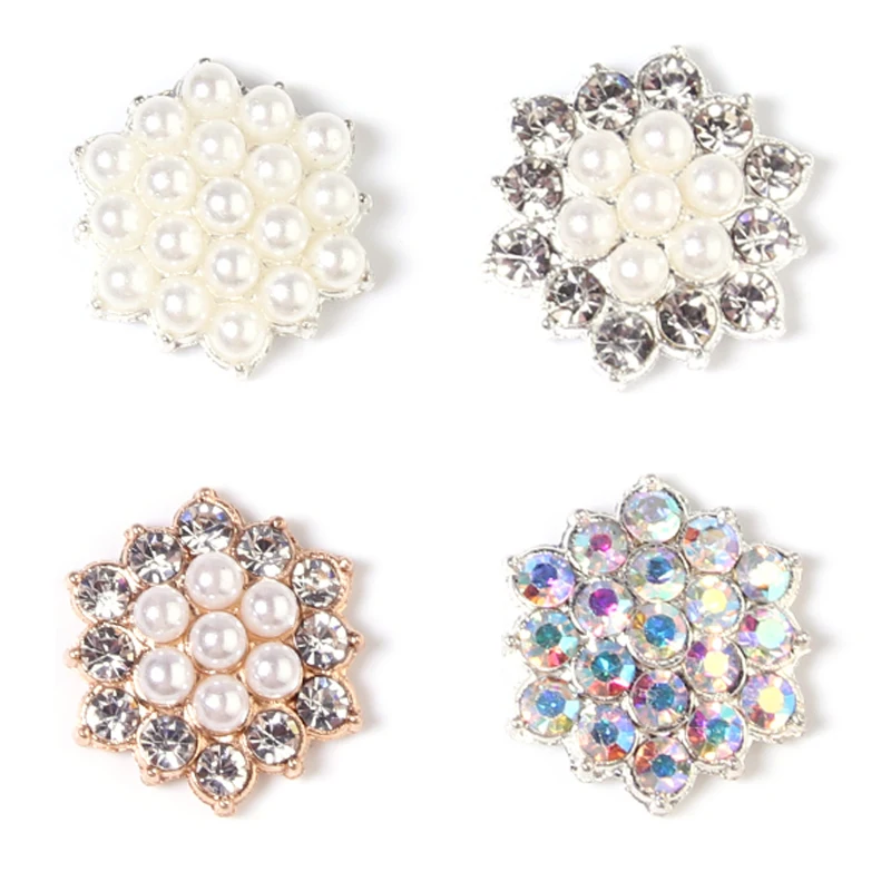 

10pcs Snowflake Cabochon Rhinestone Pearl Jewelry Decorations Handmade Creative Accessories For DIY Clothing Crafts Wholesale