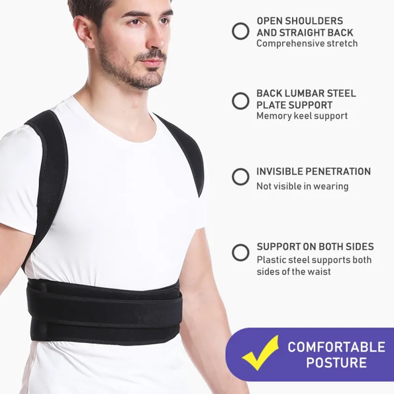 

Back Brace Posture Corrector For Adults Upper Back Straightener Posture Corrector Support Adjustable & Breathable Back Support q