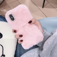 hairy plush solid color soft phone cover for iphone 11 pro max xr x xs max x 8 7 6 6s plus pink gray brown shockproof phone case