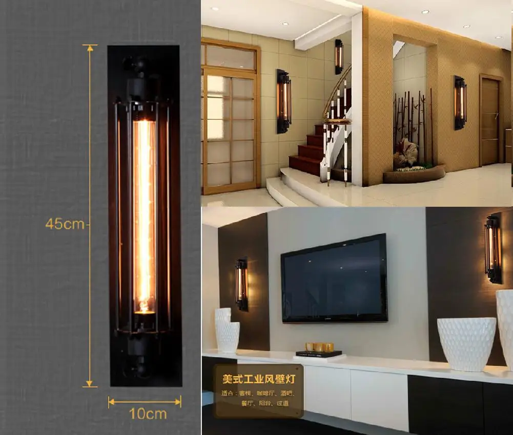 GloryStar Лофт винтажный настенный светильник черный ретро потолочный под старину