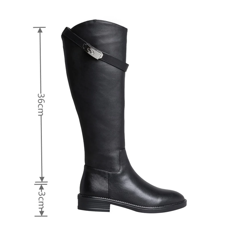 Mstacchi Metal Decoration Side Zipper Solid Color Round Toe Women Long Boots Leisure Concise Female Shoes Sapatos Das Mulheres | Обувь