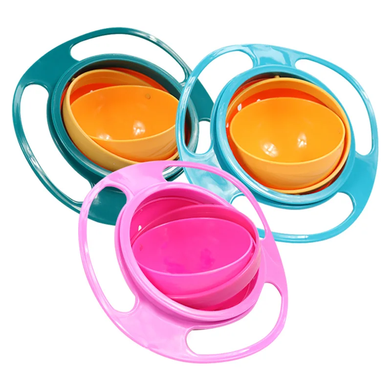 

Kids UFO Feeding Food Bowl Rotating Gyro Balance Bowl Baby Fruit Rice Noodle Complementary Bowls Baby Plates Kitchen Tableware