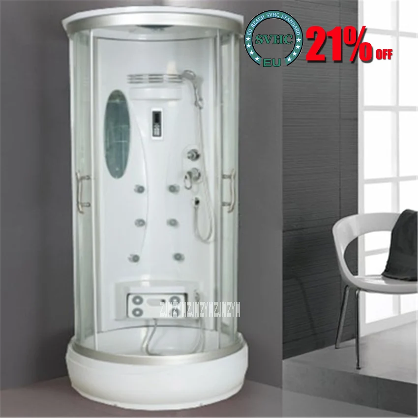 

Household Bathroom Shower Room Home Integrated Steam Shower Enclosure Tempered Glass Round Steam Shower Room 220V 3000W Type-08