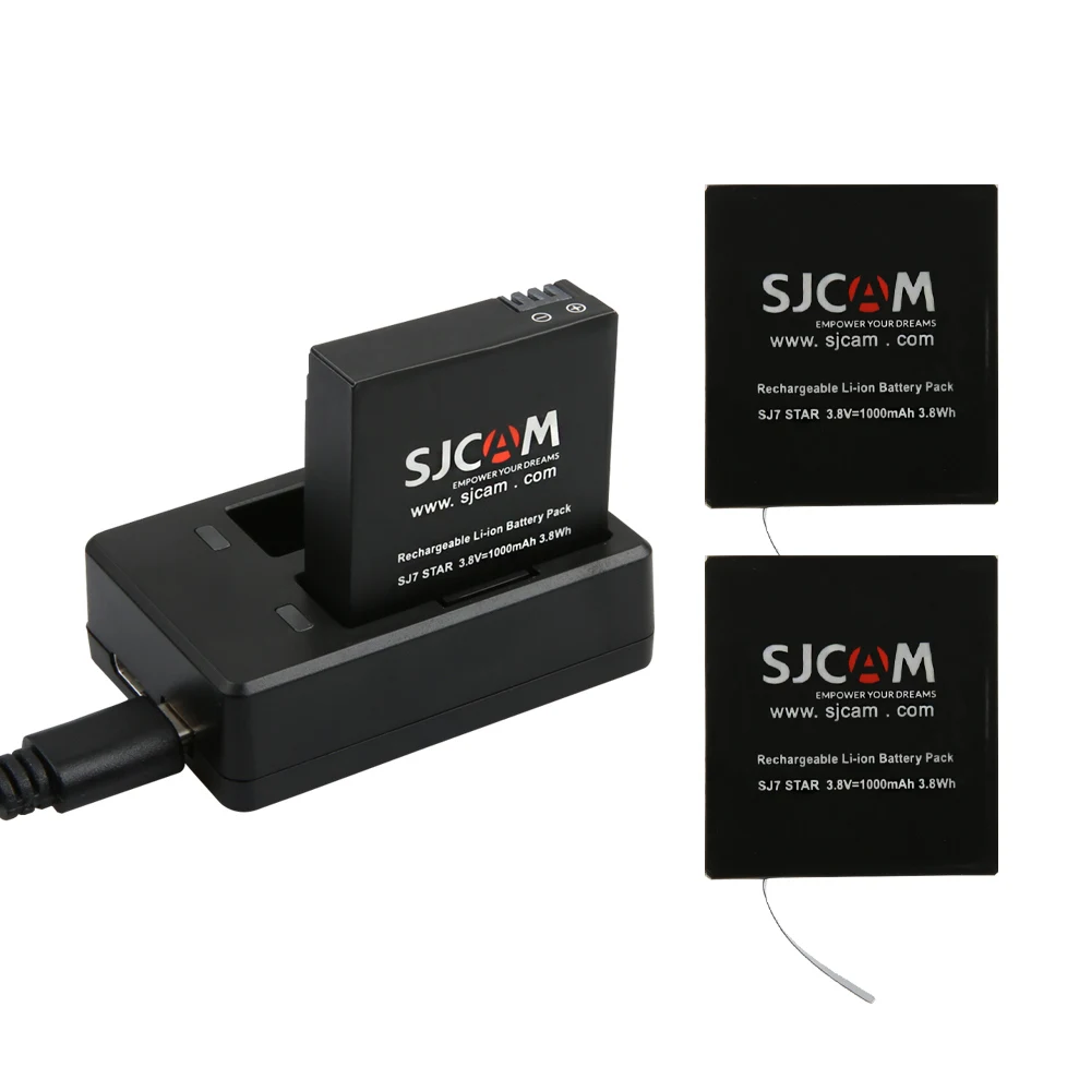 3 battery n chaeger SJCAM Sj7000 батарея двойное зарядное устройство батарея SJ4000 Sj5000 SJ6000 литий-ионная батарея для SJCAM SJ7000 SJ8000 батарея камера батарея - Цвет: 3 battery n chaeger