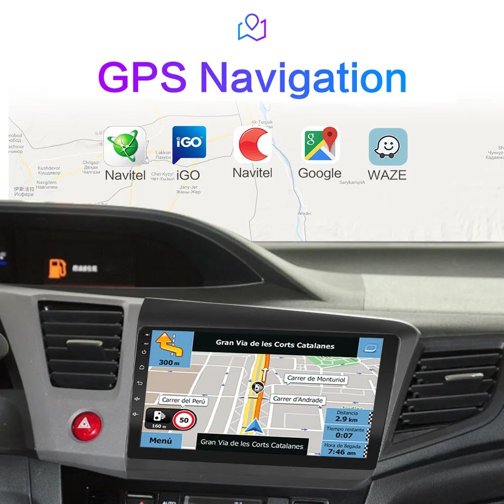 Автомобильный мультимедийный плеер для HONDA CIVIC 2012 2013 2014 2015 Android 9 0 навигация 4 Гб + 64