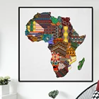 Карта Африки в стиле узора Холст плакат Африканское искусство живопись HD печатная картина настенное Искусство Декор Гостиная Куадрос