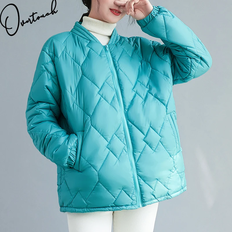 

Overtouch Autumn Winter Women Parkas Jacket Coat Lady Outerwear Cotton Clothing Thick Warm Loose Oversize Casual Overcoat Zipper