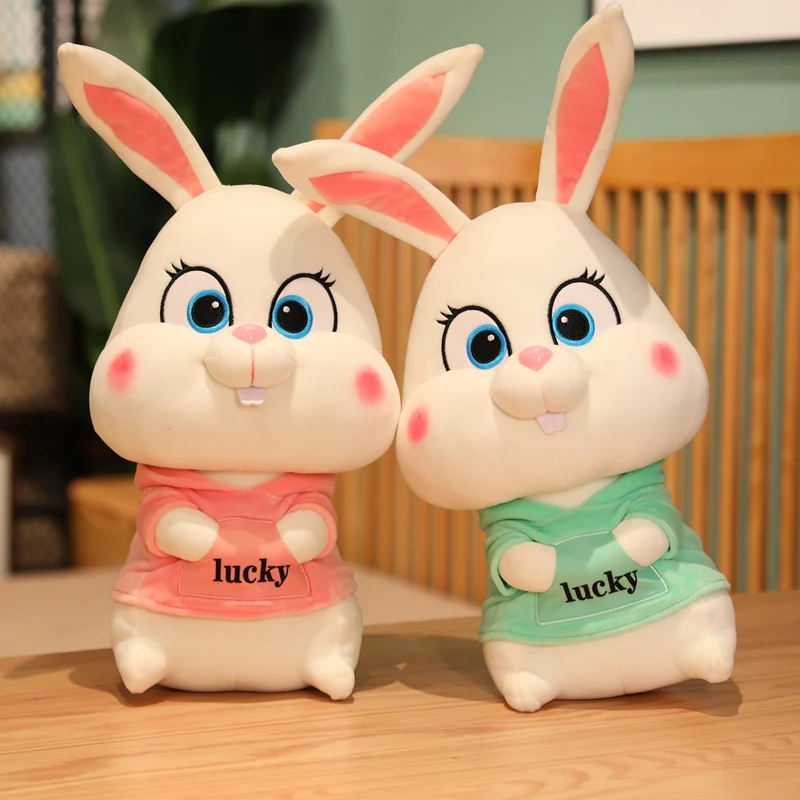 

Новое поступление, милый кролик с большими глазами, розовые и зеленые активные игрушки, плюшевые наполненные куклы, лучшие милые подарки дл...