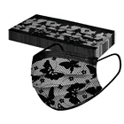 10 шт. одноразовая маска для лица модная черная кружевная трехслойная Мягкая дышащая маска для косплея маска для взрослых