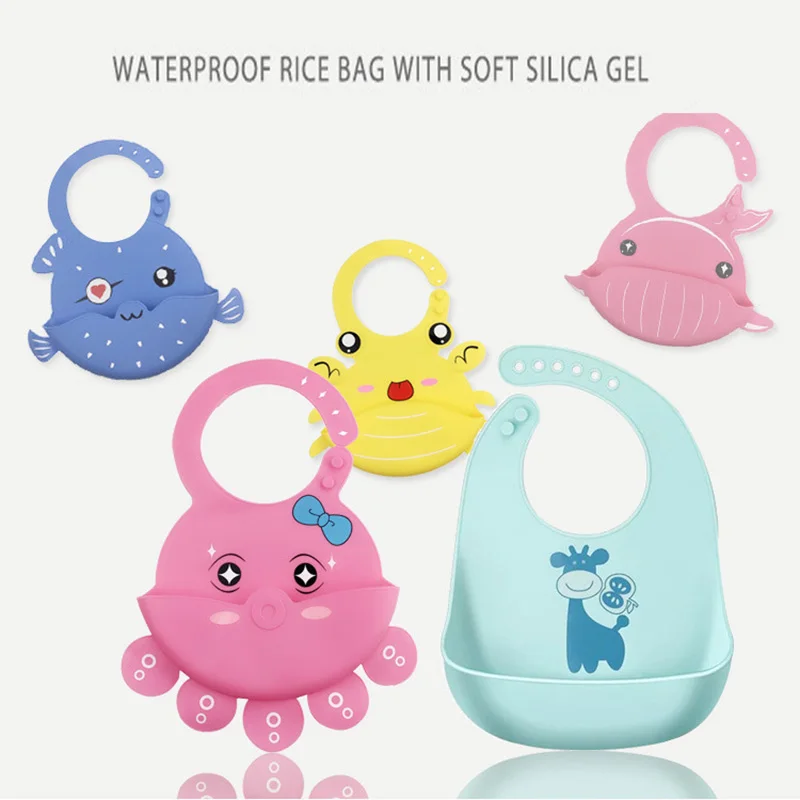 

Новые детские нагрудники, водонепроницаемые Силиконовые Слюнявчики для кормления, Мультяшные Милые Детские фартуки с рисунком, Слюнявчики...