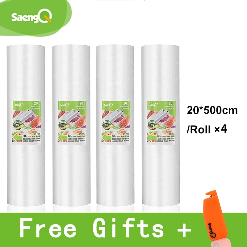 20cm-4pcs SaengQ 5 рулонов/много жизни Кухня Еда вакуум сумка сумки для хранения для вакуумный упаковщик еда свежий долго сохраняя 12+ 15 20 25 30 см* 500 - Цвет: 20cm-4pcs