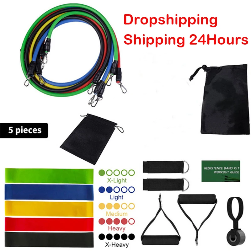 17 шт. набор эластичных лент для йоги фитнеса тренировок экспандер Тяговая