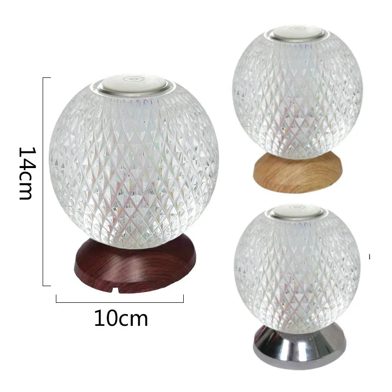 

Creative Crystal LED Table Desk Lamp With USB Charging Port Adjustment Bedroom Bedside Acrylic Desk Lamp Home Night Light