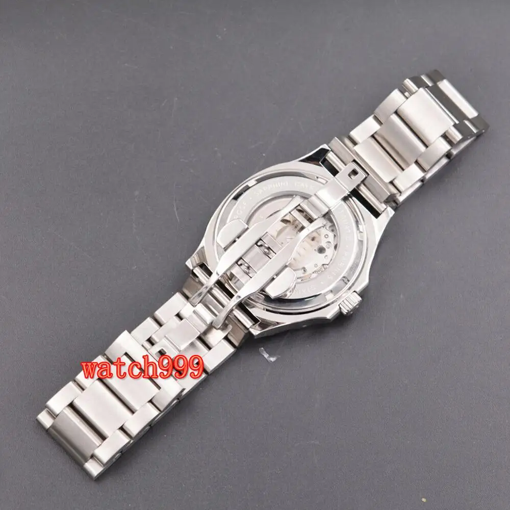 Мужские Водонепроницаемые механические часы с черным циферблатом 45 мм|Мужские