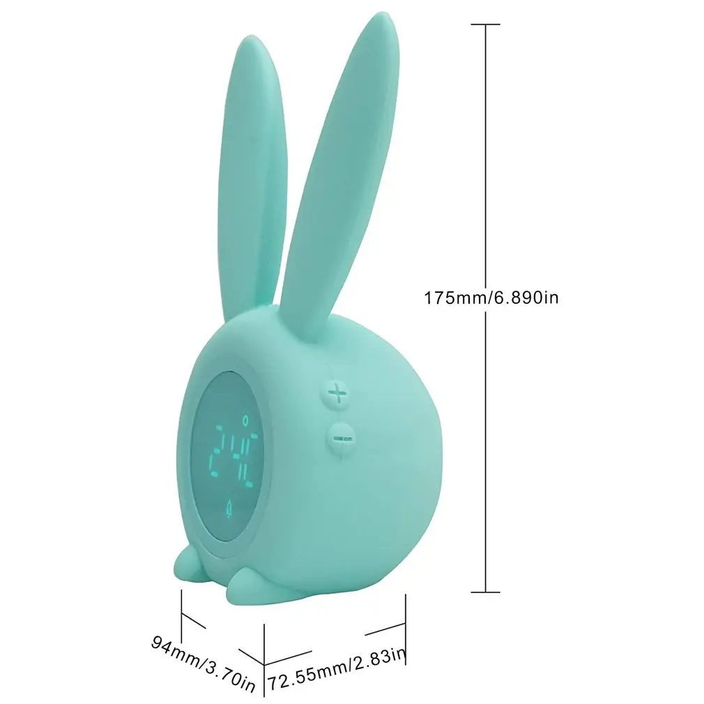 

Portable Cute Rabbit Shape Digital Alarm Clock With Led Sound Night Light Function Table Wall Clocks for Home Decoration