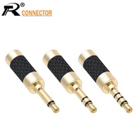 1000pc carbon fiber 3 5mm monostereo mini male plug 34 pole connector gold plated mini plug for audio earphone