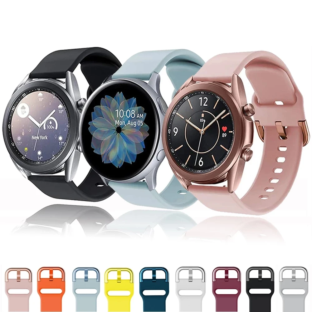 

For Samsung Galaxy Watch 3/ Active 1/2 Galaxy Watch 42mm 46mm Silicone StrapFor Amazfit Gtr 2 Gts 2 Bip Lite 20mm 22mm Strap