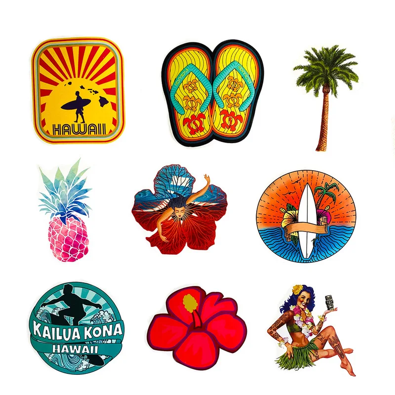 

10/30/50PCS Summer Surfing Sticker Beach Travel Graffiti Surf Stickers DIY Surfboard Laptop Luggage Water Bottle Decal Sticker
