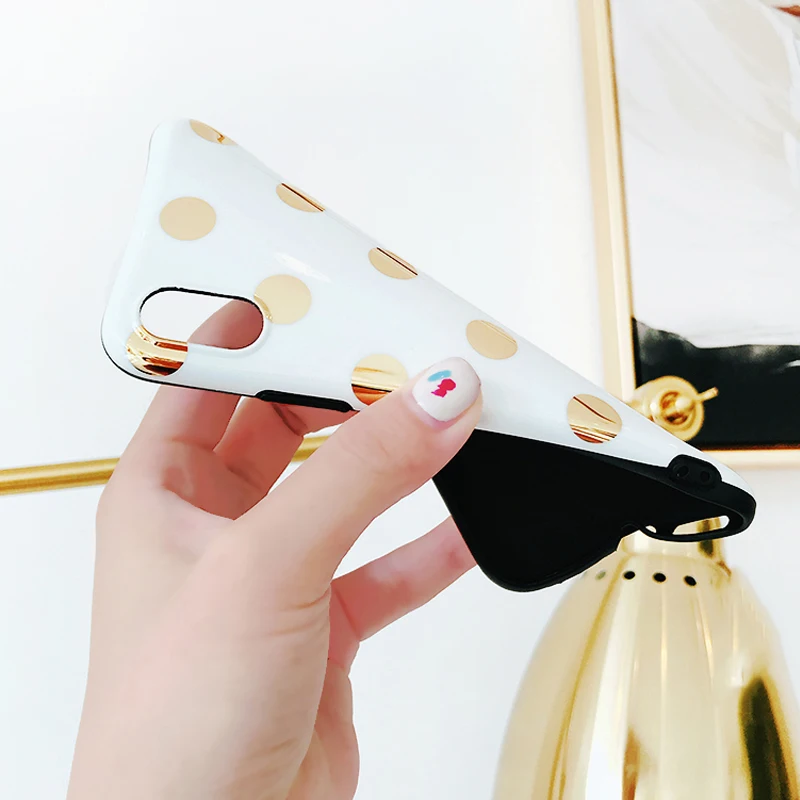 Fashion Cute Gold Wave Point Soft Silicone Case For iPhone 11 Pro Max XR X XS 6 6S 7 8 Plus Shockproof TPU Cases |