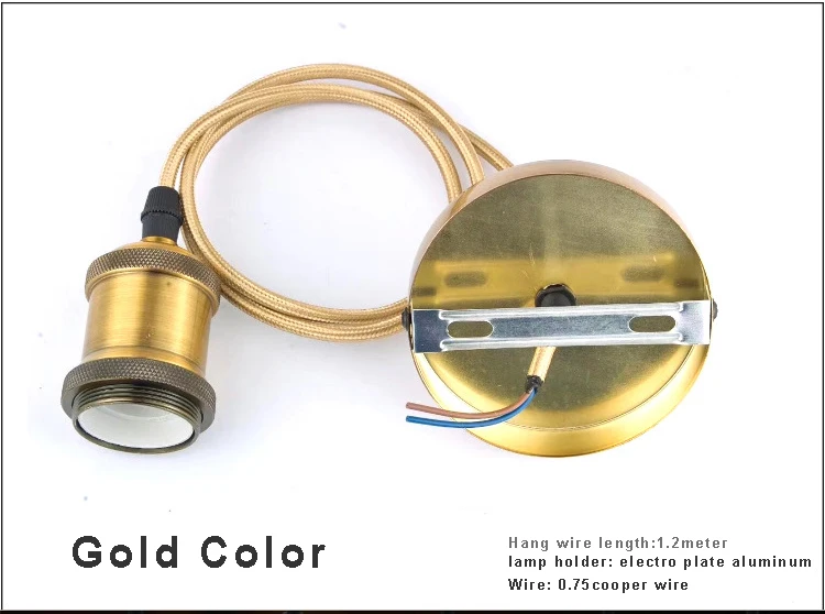 E27 лампа без лампочки винтажный подвесной текстильный светильник