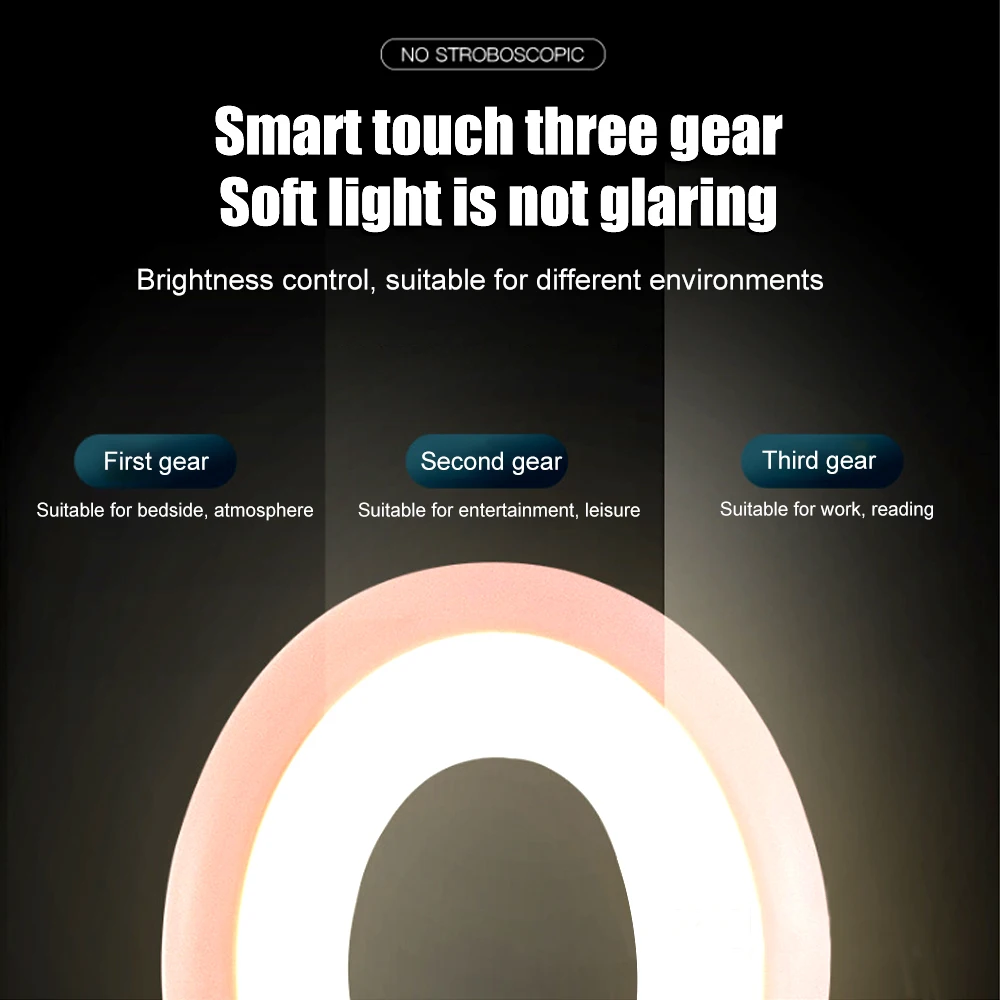 Настольная лампа светодиодная перезаряжаемая с сенсорным затемнением | Лампы и