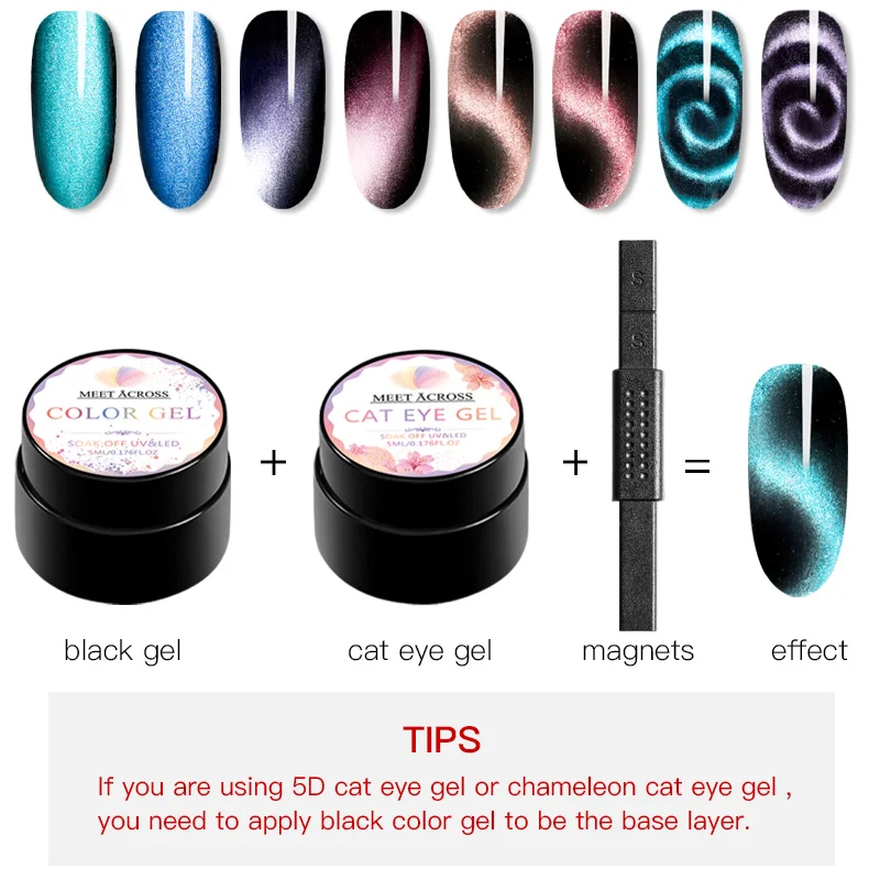 Встречайте 5D кошачьи глаза гель для ногтей Хамелеон использования с магнитом лак