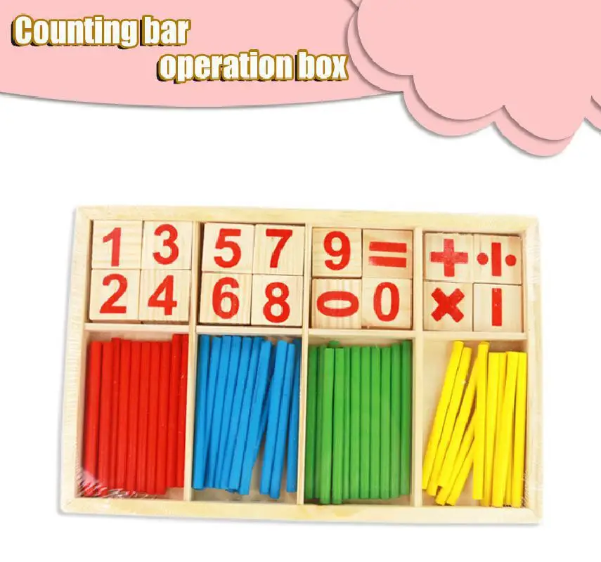 

Montessori Counting Stick Math Toys For Kids Wooden Educational Calculation Number Cards Counting Rods Arithmetic Children Toy