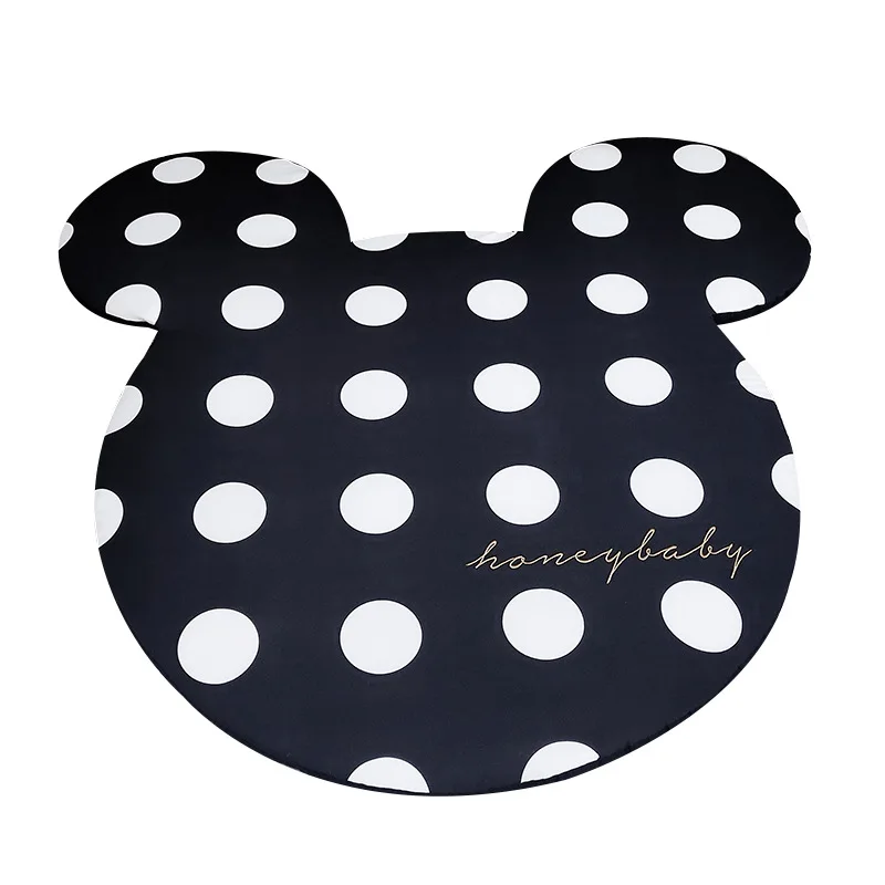 Black 110cm Disney Mickey Baby Playmat Cotton Rug Children Crawling Game Mat  Soft Living Room Bedroom Carpet Newborn Carpet