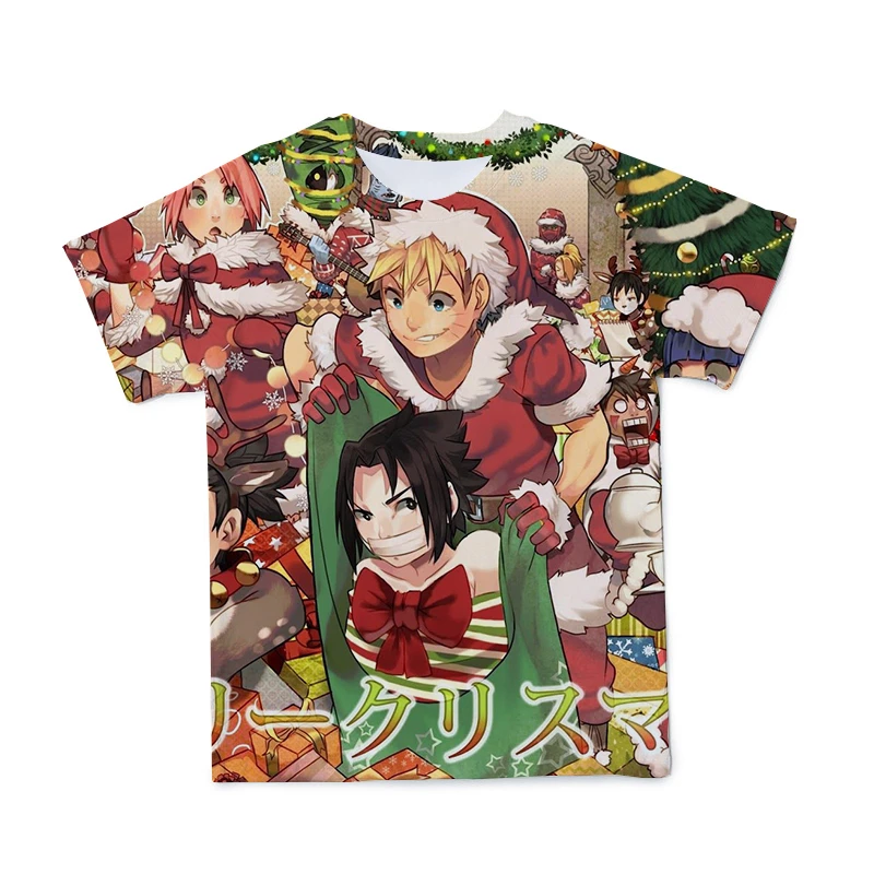 

2021 3D T-Shirt Cartoons Christmas Men clothings Anime Tshirt Santa Claus Snowman Print T shirt Interesting Large Size 110-6XL