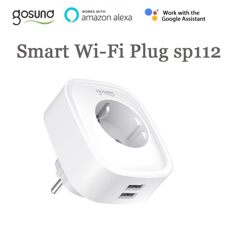 

Gosund Tuya WiFi Smart Plug EU Socket16A Power Monitor Timer SmartLife APP Remote Control 2 USB Port For Alexa Google Assistant