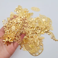 20 gram mix style filigree flower slice metal crafts charms wraps connectors embellishments diy handicraft scrapbooking jewelry