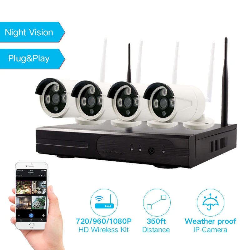 8 каналов 720P беспроводная Ip камера безопасности водонепроницаемая 100MP ночное