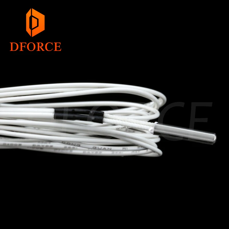 DFORCE NTC 100K Ом B3950 термистор картридж датчик высокой температуры 280 ℃ для E3D PT100 V6 нагреватель блоки mk8 3D принтер