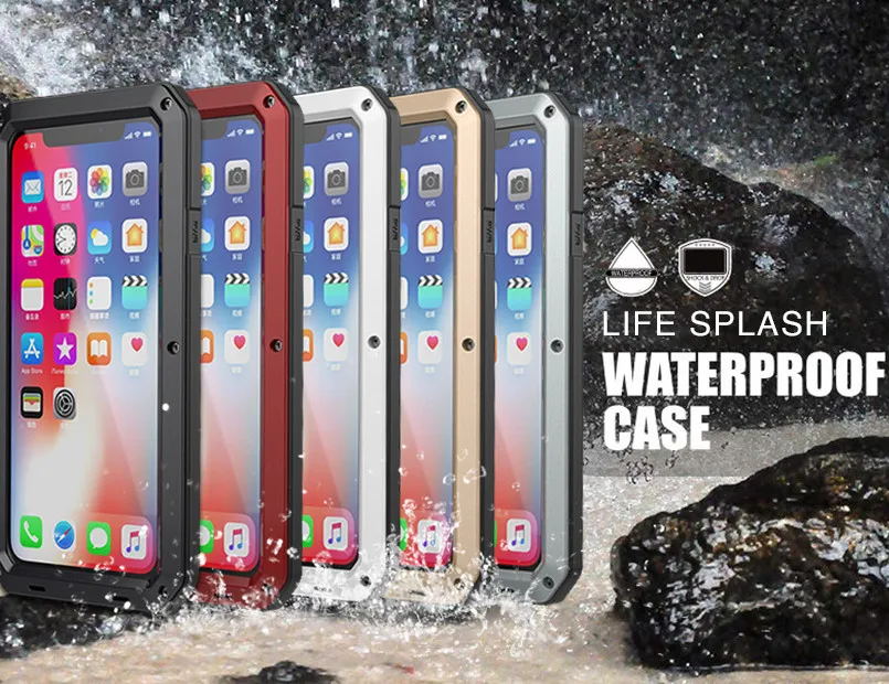 

Full Protective Luxury Armor With Tempered glass For Iphone XS MAX 6.5inch Heavy Metal Shockproof Case Cover Daily Waterproof