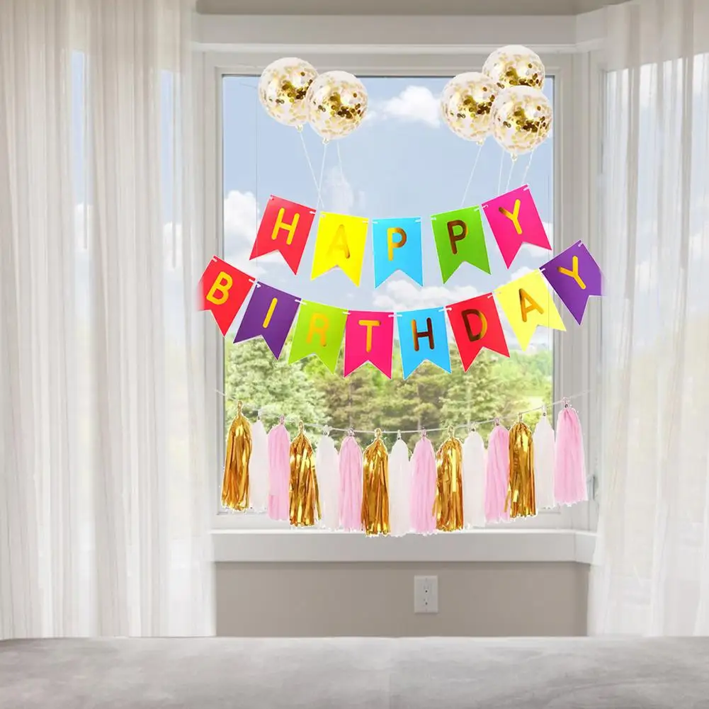 

Happy Birthday Banner Garland Bunting Boy Girl Baby Shower 1st Birthday Pastel Party Decoration Christening Birthday Bunting