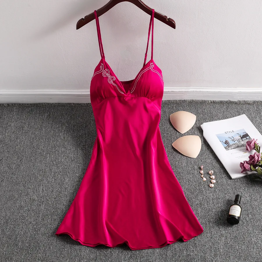 

Bathrobe Spaghetti Strap 2021 New Women Nightdress Sleepwear Sexy Satin Nightgown Silky Home Clothes Kimono Gown Nightwear